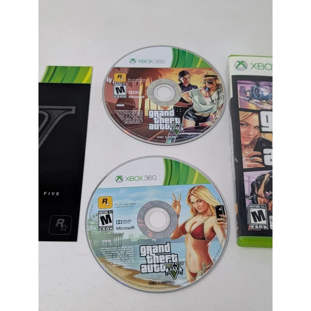 Grand Theft‎ Auto 5 V (Xbox 360, 2013) Complete Map + Manual - Tested